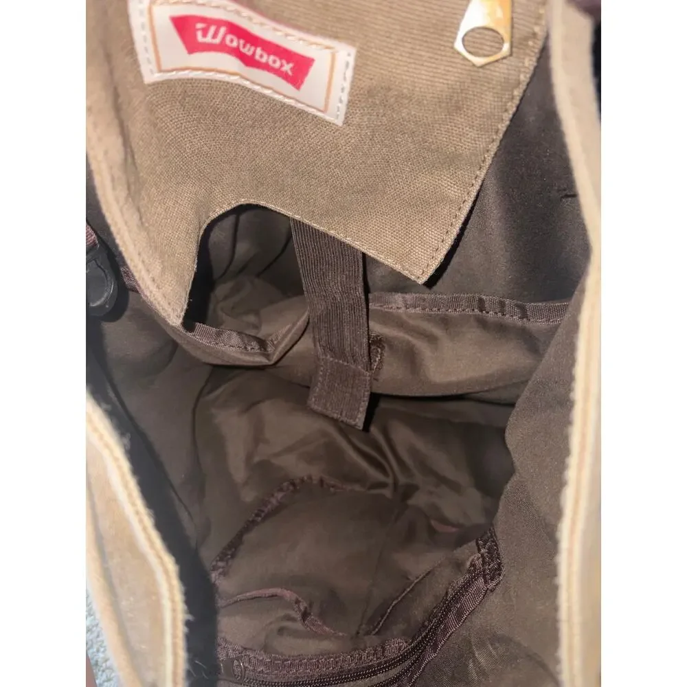 Wowbox canvas and leather trimmed rucksack backpack